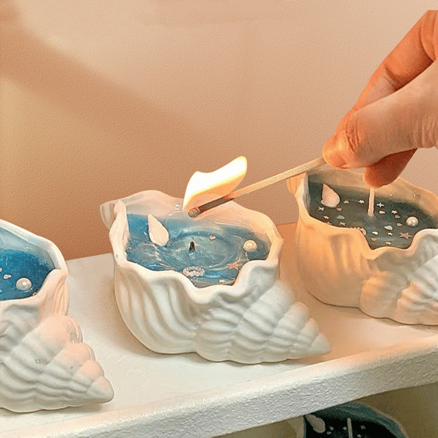 Handmade Sea Shell Aromatherapy Candle – Creative Starfish & Scented Whirlpool Candle for Home Decor