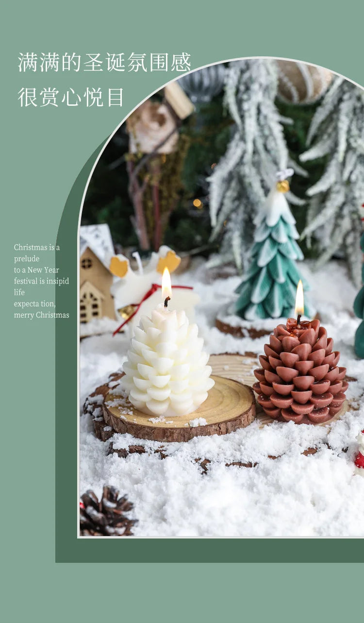 Handmade Pine Cone Scented Candles Creative Soy Wax Christmas Pine Cone Ornaments Pendants Ins Style Decoration Christmas Gifts