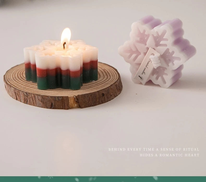 Handmade Christmas Snowflake Aromatherapy Candle – Creative Holiday Home Decoration and Gift Ornament
