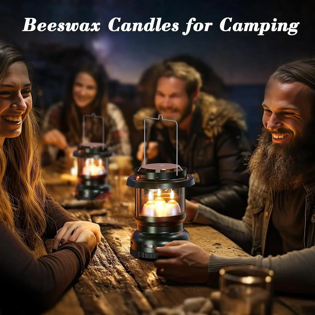 6-20PCS Handmade Beeswax Pillar Candles – Smokeless Emergency & Outdoor Camping Candle Set for UCO Lanterns
