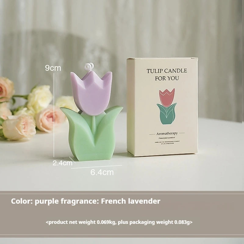 Cute Tulip Scented Candles, Simulated Plant Shapes, Handmade Diy Candles, Party Decorations, Christmas And Birthday Gifts