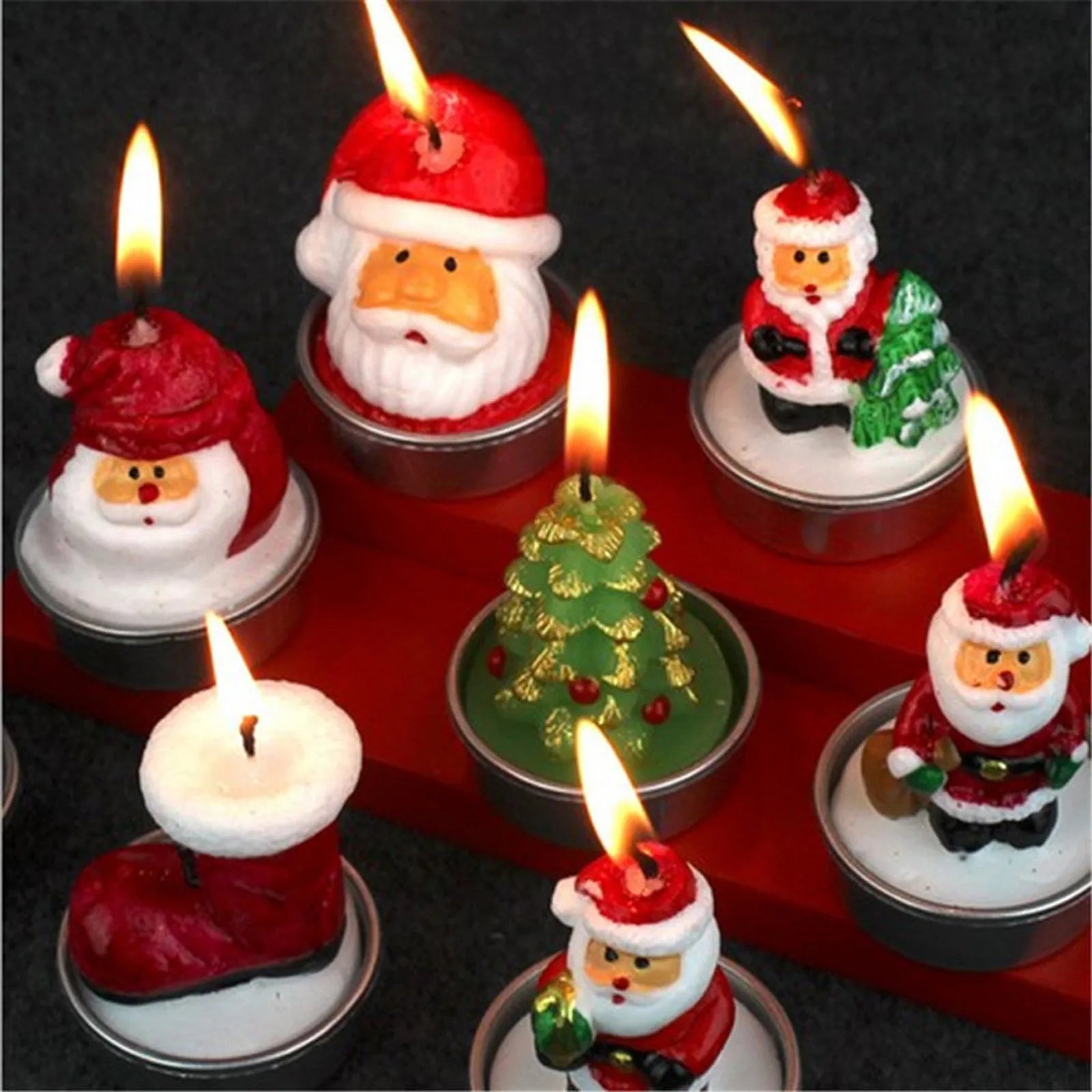 Handmade Christmas Tree Scented Candle – Santa Claus & Snowman Soy Wax Candle for Holiday Home Décor and Gifts