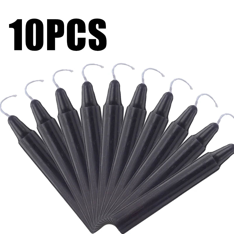 10PCS Exquisite Mini Taper Halloween Candle Mixed Colored Long Rod Christmas Candles Birthday Wedding Decorations Handmade Wax
