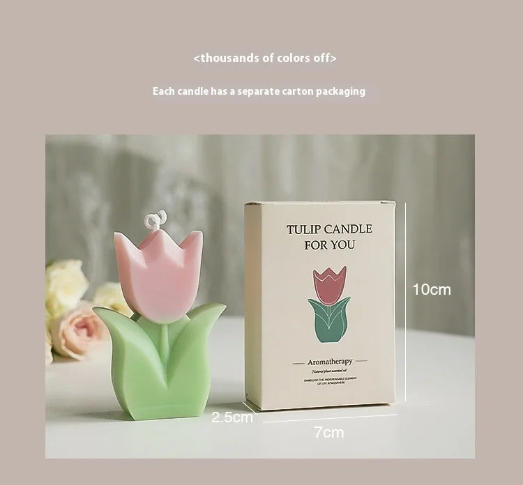 Cute Tulip Scented Candles, Simulated Plant Shapes, Handmade Diy Candles, Party Decorations, Christmas And Birthday Gifts
