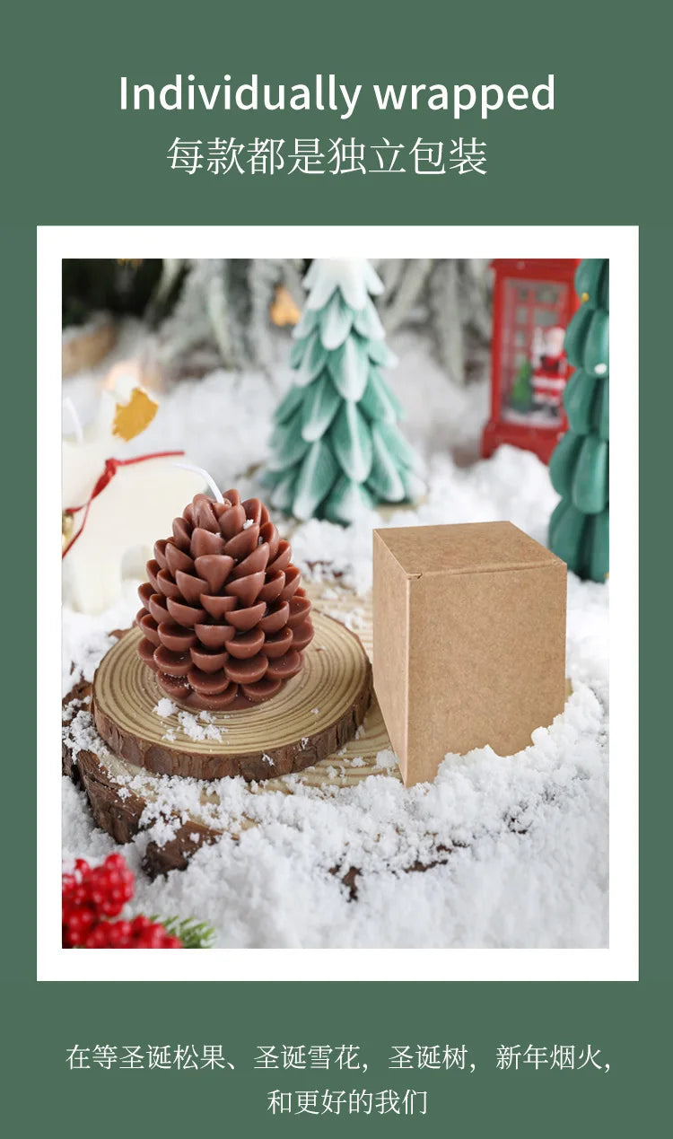 Handmade Pine Cone Scented Candles Creative Soy Wax Christmas Pine Cone Ornaments Pendants Ins Style Decoration Christmas Gifts