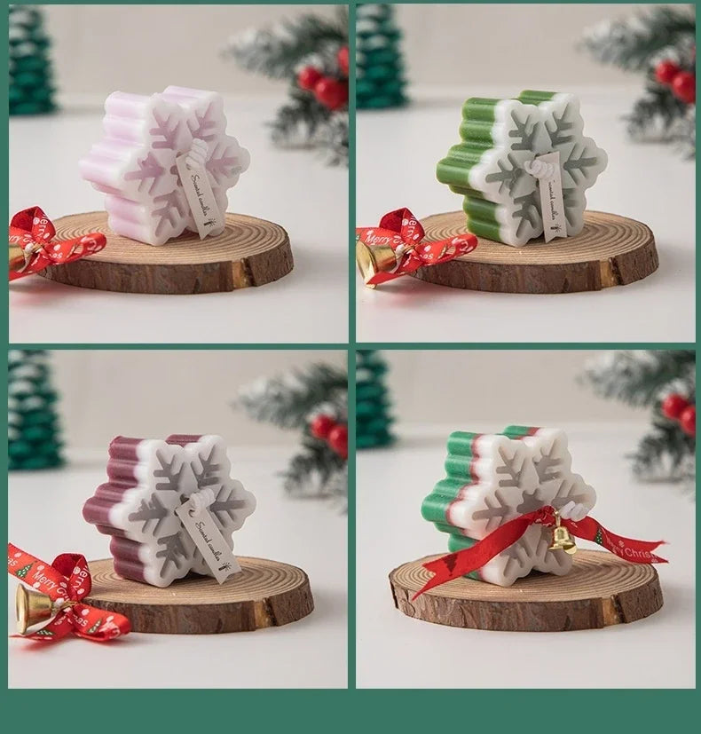 Handmade Christmas Snowflake Aromatherapy Candle – Creative Holiday Home Decoration and Gift Ornament