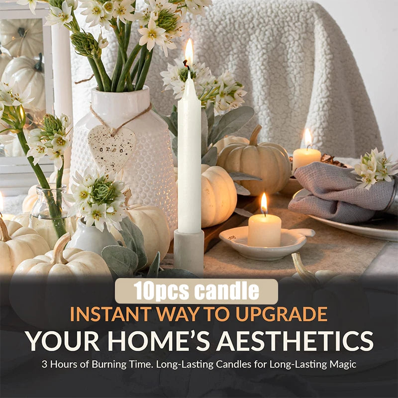 10PCS Exquisite Mini Taper Halloween Candle Mixed Colored Long Rod Christmas Candles Birthday Wedding Decorations Handmade Wax