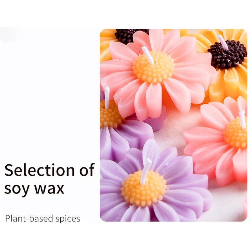 3D Daisy Candles Flower Scented Cup Candle Handmade Aromatherapy Floating Candle Birthday Party Festival Gift Wedding Home Decor