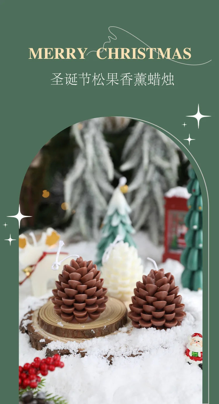 Handmade Pine Cone Scented Candles Creative Soy Wax Christmas Pine Cone Ornaments Pendants Ins Style Decoration Christmas Gifts