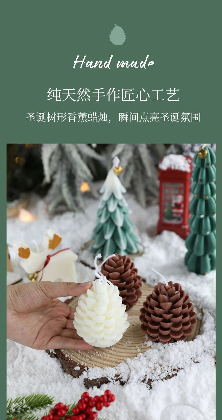 Handmade Pine Cone Scented Candles Creative Soy Wax Christmas Pine Cone Ornaments Pendants Ins Style Decoration Christmas Gifts