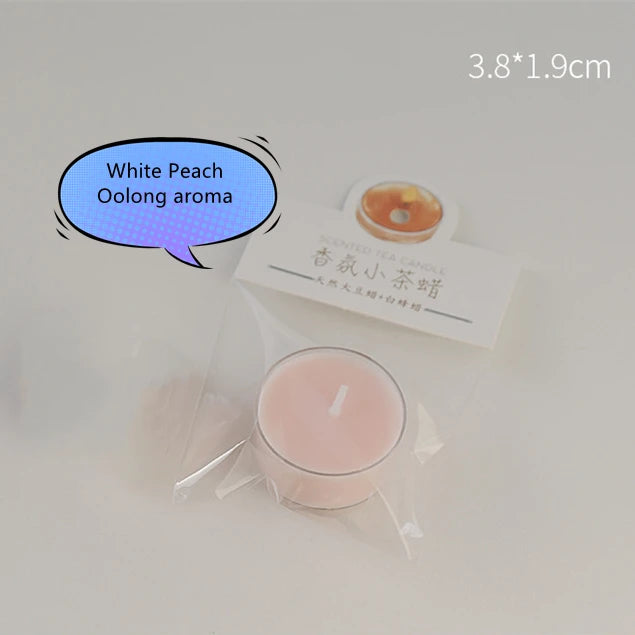 Handmade Tea Wax, Fig Rose White Peach Oolong Scented Candle, Natural Plants Essence Aromatic Sleep Aid Glass Bottle Candle 1Pcs