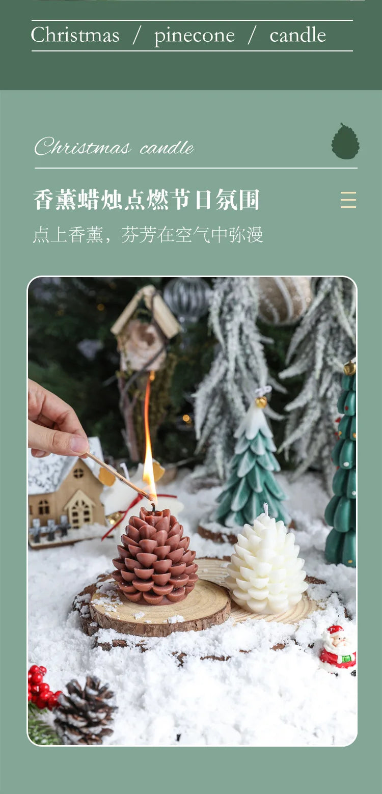 Handmade Pine Cone Scented Candles Creative Soy Wax Christmas Pine Cone Ornaments Pendants Ins Style Decoration Christmas Gifts