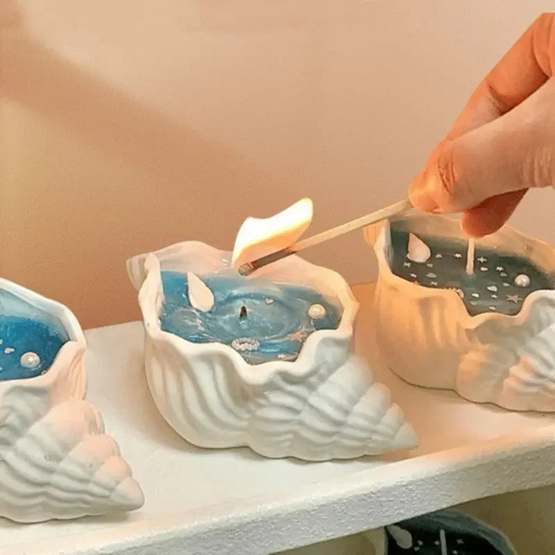 Handmade Sea Shell Aromatherapy Candle – Creative Starfish & Scented Whirlpool Candle for Home Decor