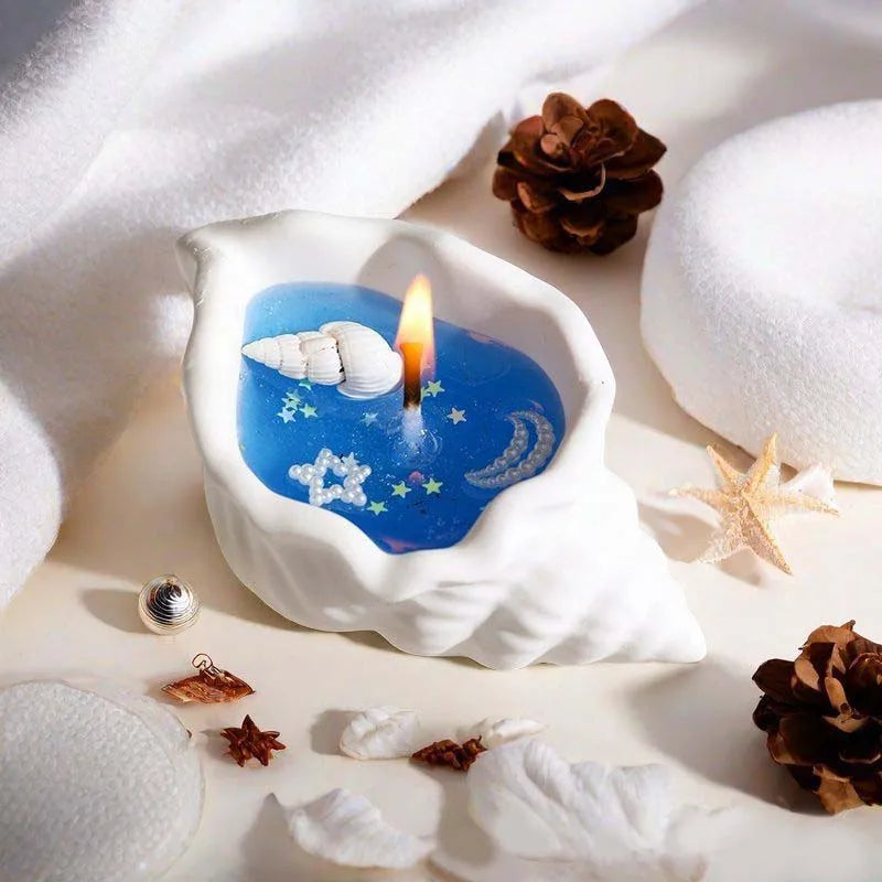 Handmade Sea Shell Aromatherapy Candle – Creative Starfish Scented Whirlpool Candle for Home Decor