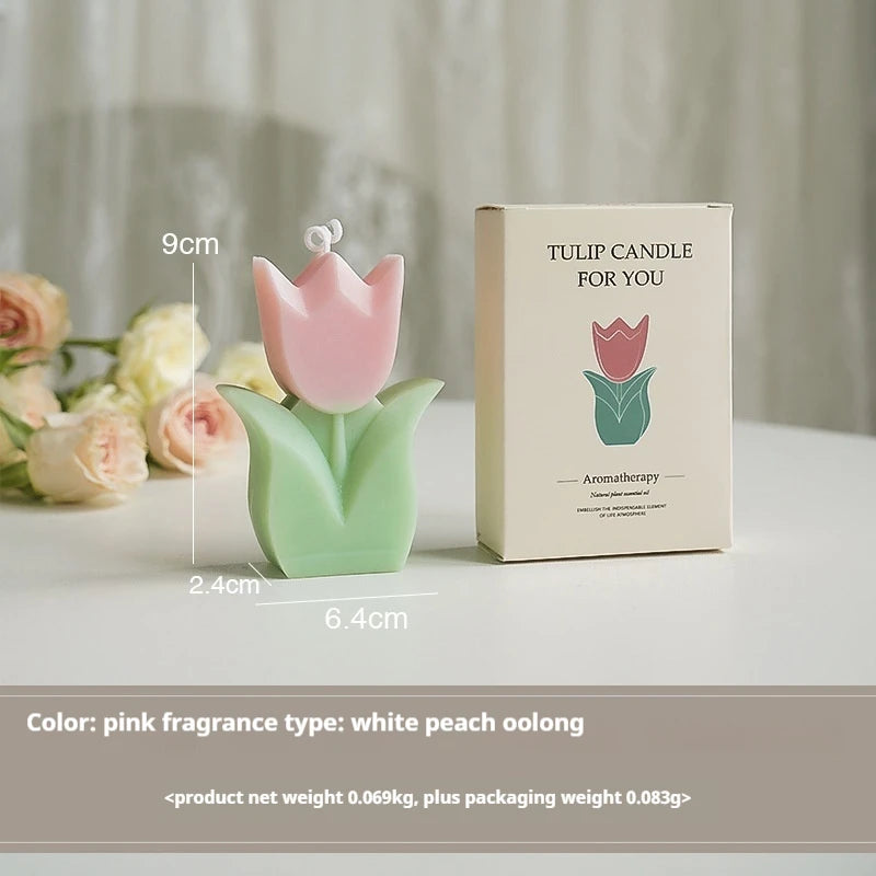 Cute Tulip Scented Candles, Simulated Plant Shapes, Handmade Diy Candles, Party Decorations, Christmas And Birthday Gifts