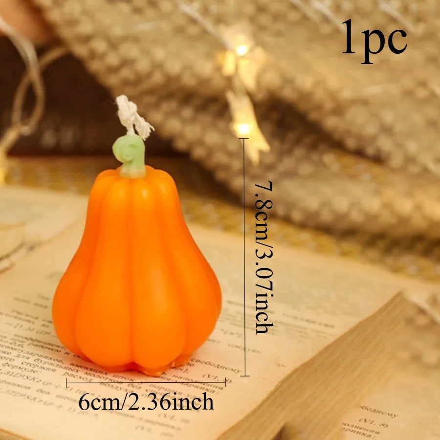 1Pc Pumpkin Shaped Scented Candle Handmade Wax Home Party Table Decor,For Halloween decorations and Halloween gifts