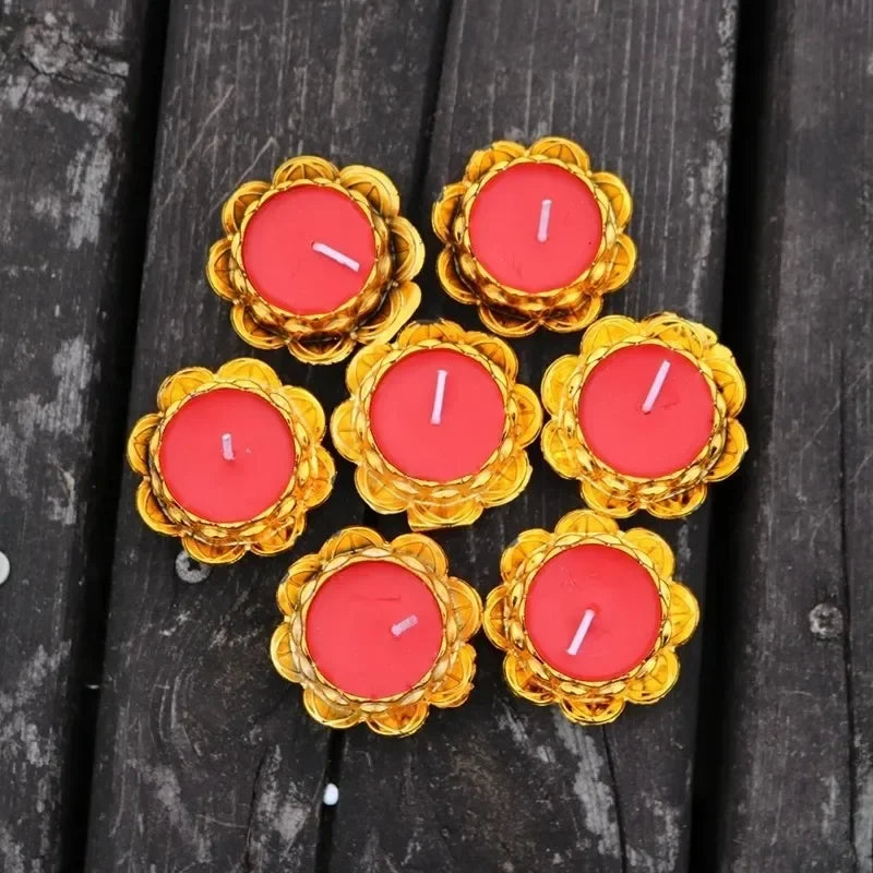 28PCS Handmade Lotus Flower Tea Light Candles – Floating Tea Lights for Tables, Bridal & Baby Showers