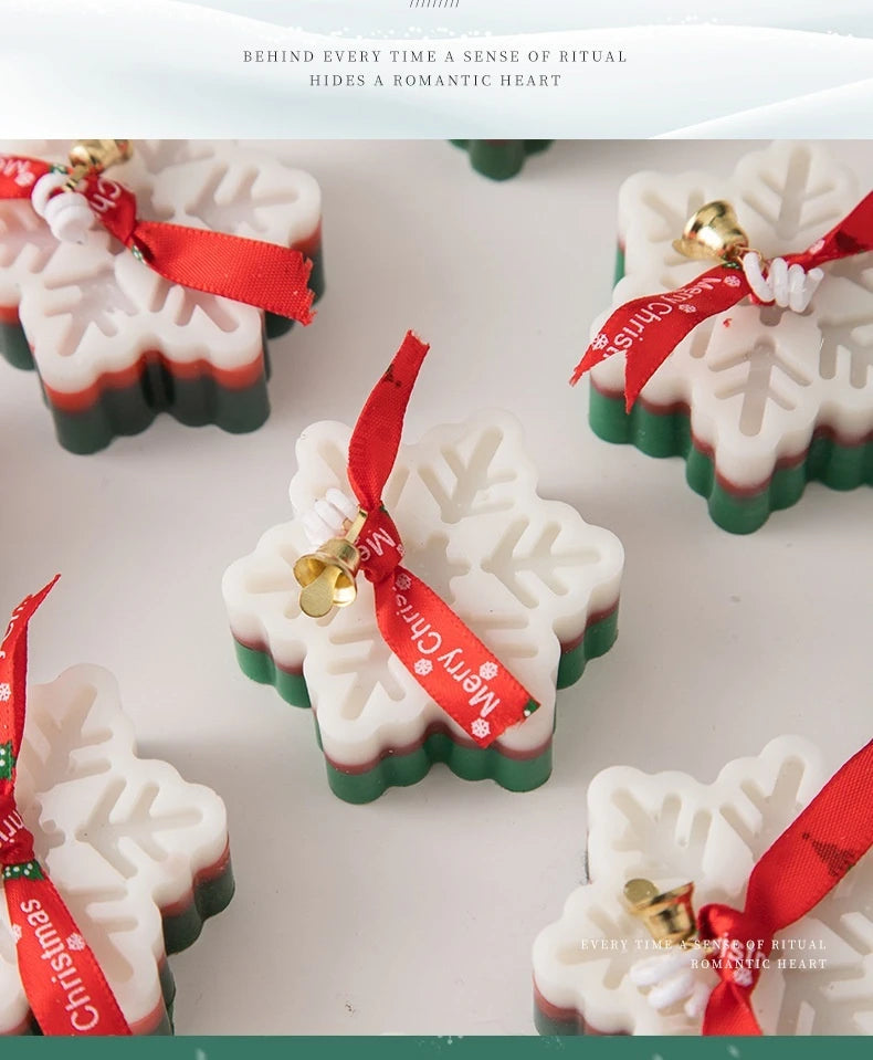 Handmade Christmas Snowflake Aromatherapy Candle – Creative Holiday Home Decoration and Gift Ornament