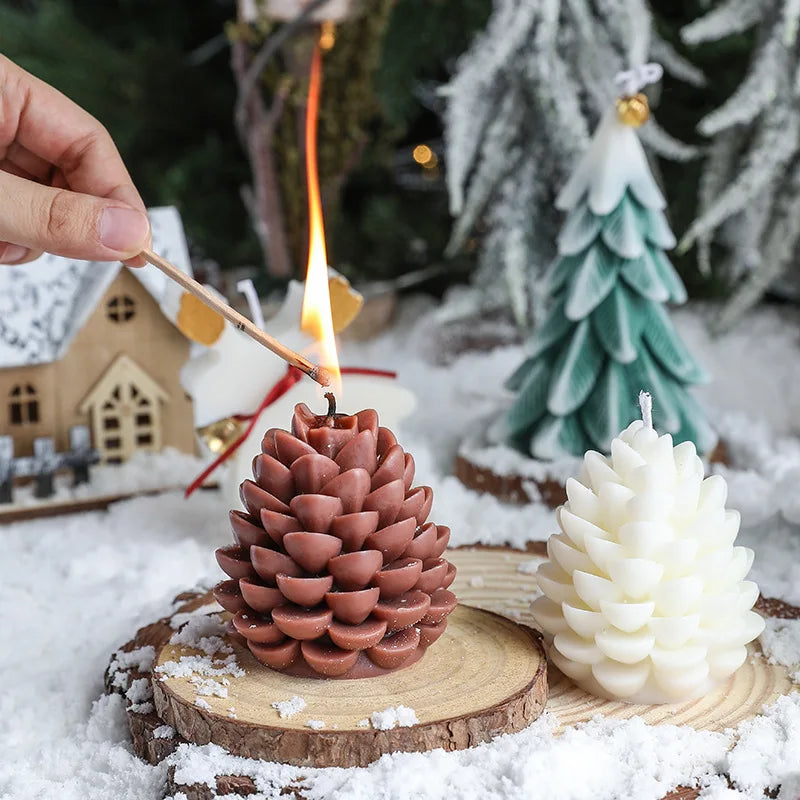 Handmade Pine Cone Scented Candles Creative Soy Wax Christmas Pine Cone Ornaments Pendants Ins Style Decoration Christmas Gifts