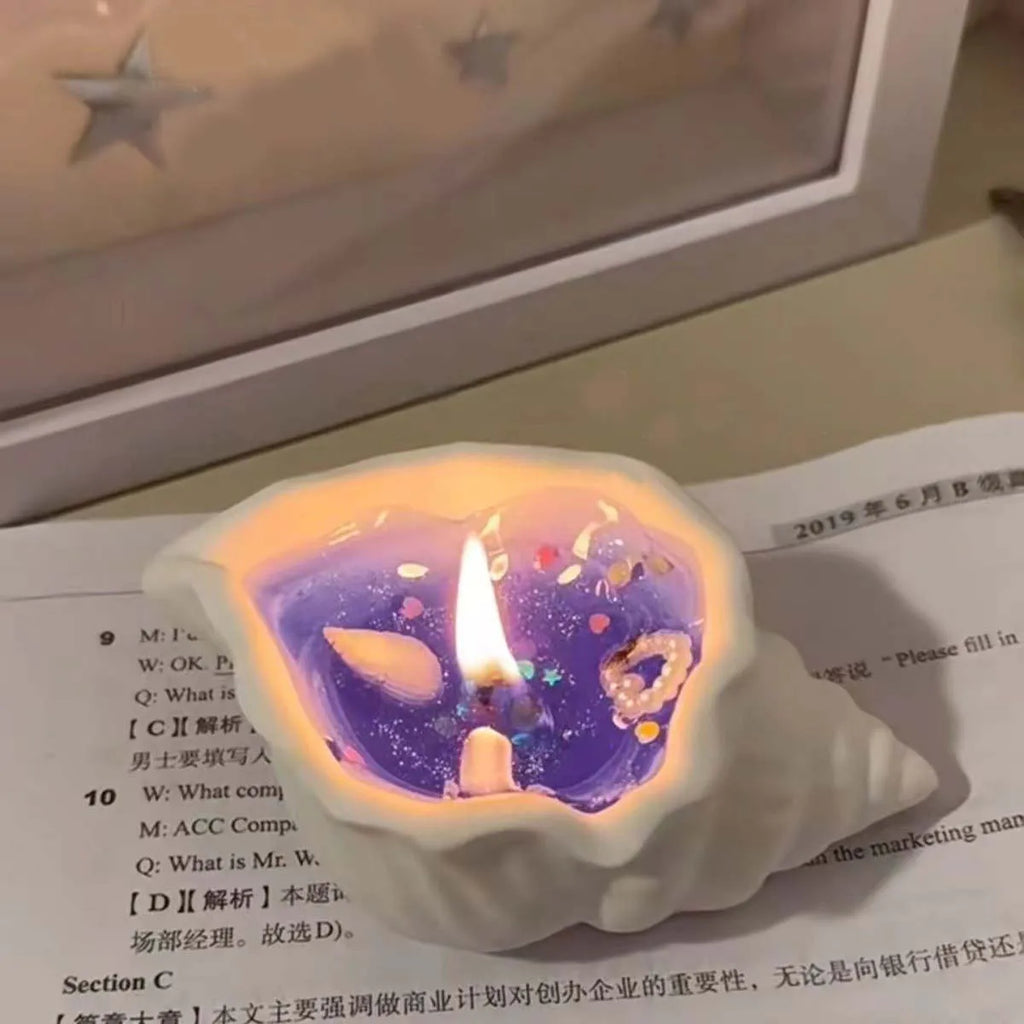 Handmade Sea Shell Aromatherapy Candle – Creative Starfish Scented Whirlpool Candle for Home Decor