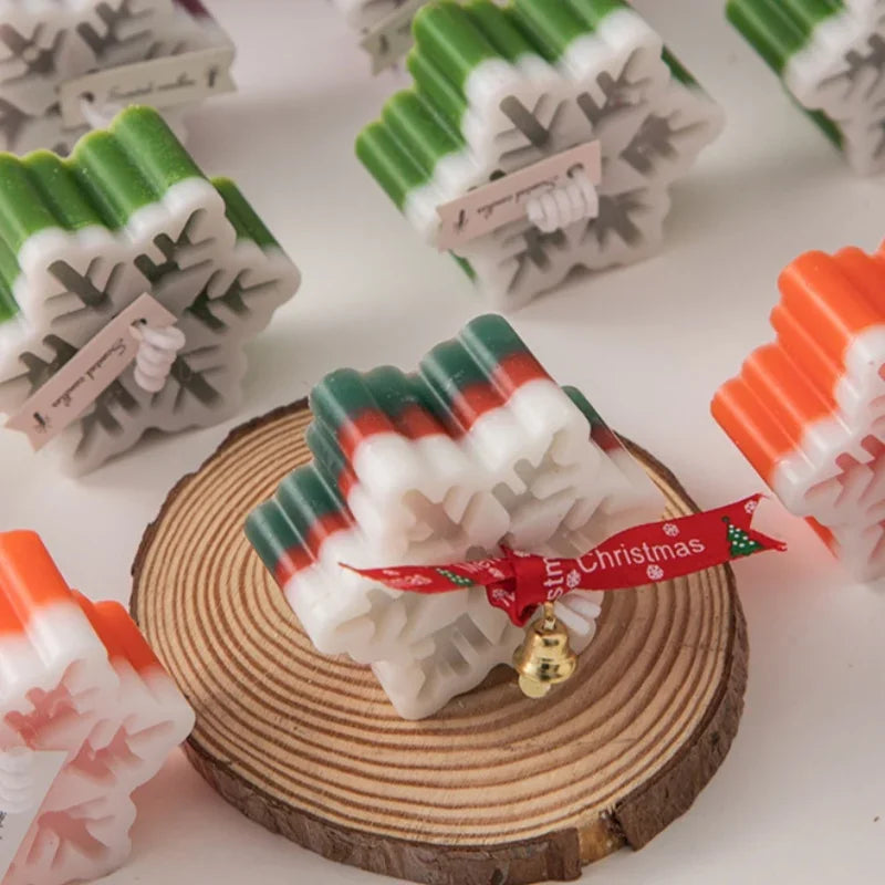 Handmade Christmas Snowflake Aromatherapy Candle – Creative Holiday Home Decoration and Gift Ornament