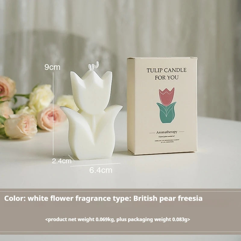 Cute Tulip Scented Candles, Simulated Plant Shapes, Handmade Diy Candles, Party Decorations, Christmas And Birthday Gifts