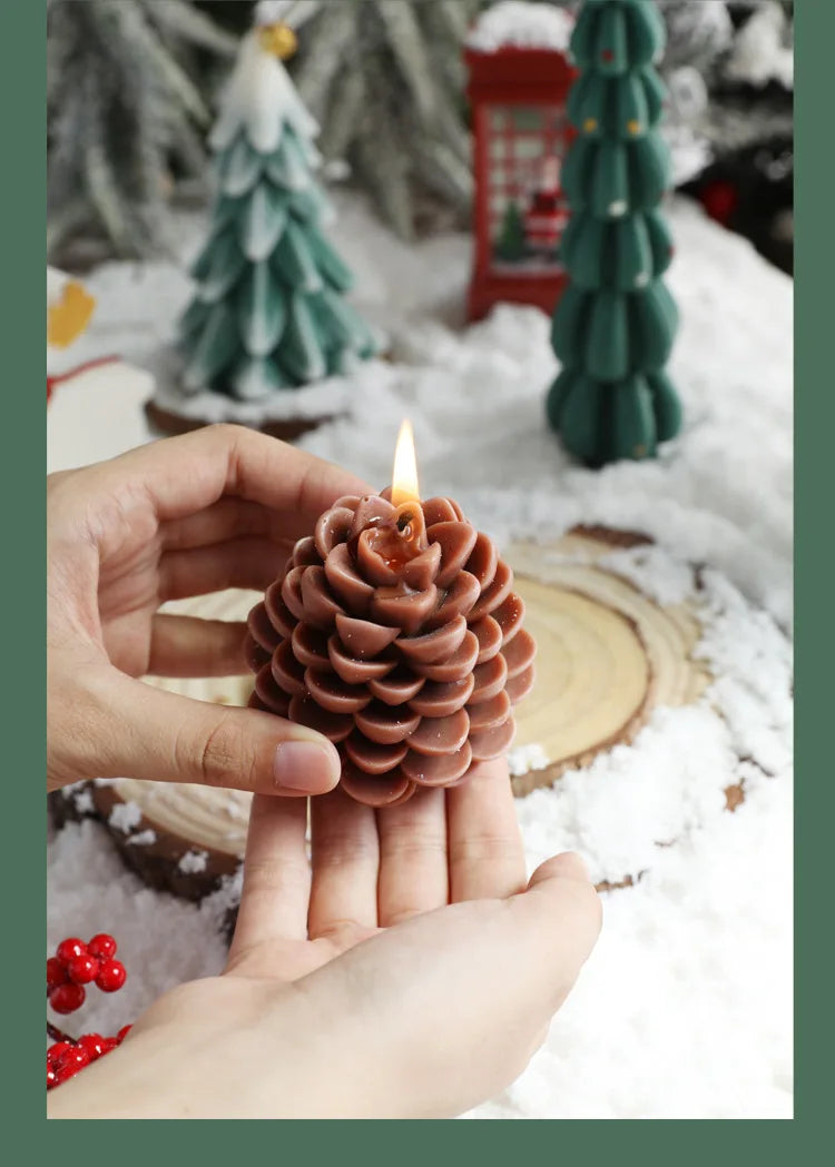 Handmade Pine Cone Scented Candles Creative Soy Wax Christmas Pine Cone Ornaments Pendants Ins Style Decoration Christmas Gifts