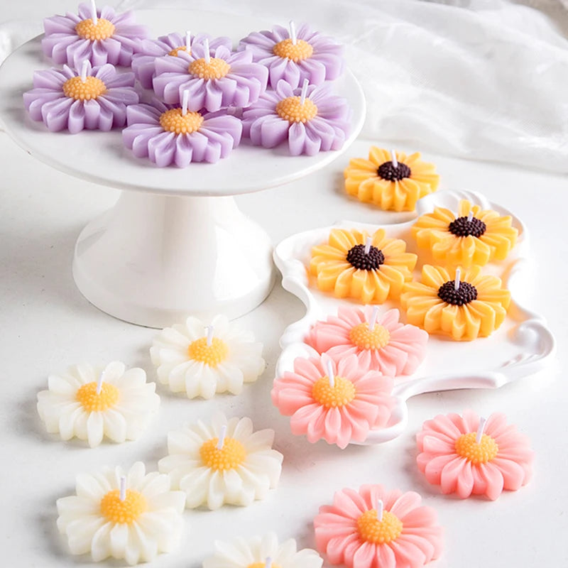 3D Daisy Candles Flower Scented Cup Candle Handmade Aromatherapy Floating Candle Birthday Party Festival Gift Wedding Home Decor