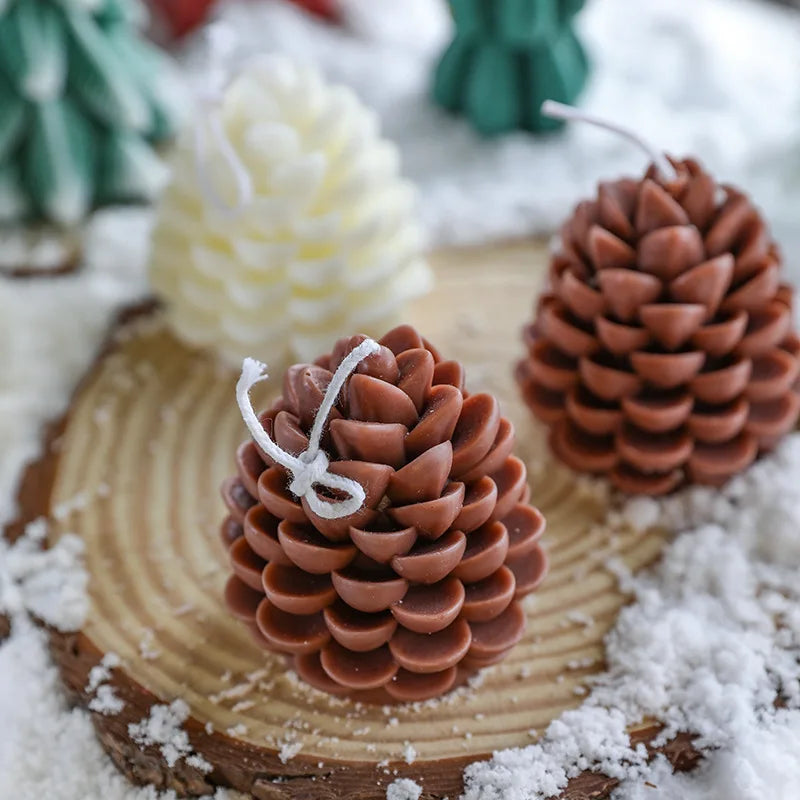 Handmade Pine Cone Scented Candles Creative Soy Wax Christmas Pine Cone Ornaments Pendants Ins Style Decoration Christmas Gifts