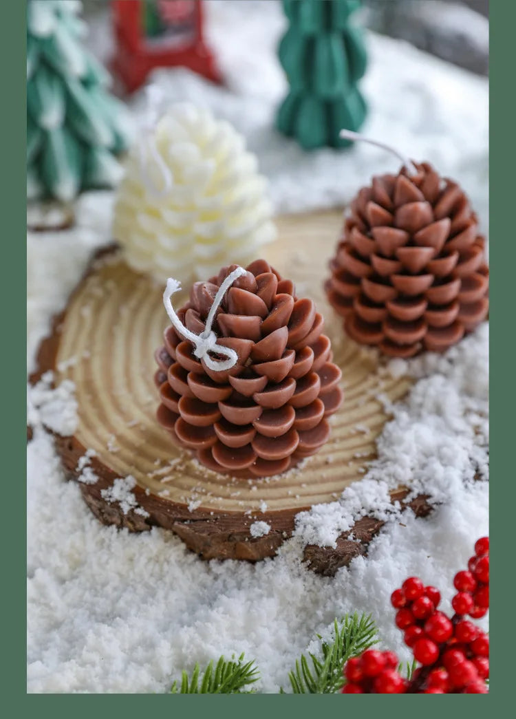 Handmade Pine Cone Scented Candles Creative Soy Wax Christmas Pine Cone Ornaments Pendants Ins Style Decoration Christmas Gifts