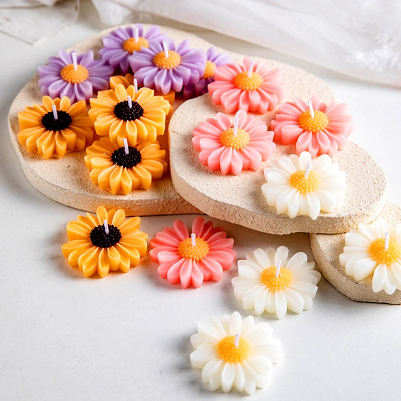 3D Daisy Candles Flower Scented Cup Candle Handmade Aromatherapy Floating Candle Birthday Party Festival Gift Wedding Home Decor