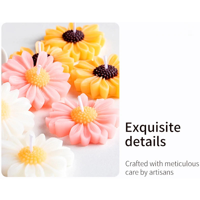 3D Daisy Candles Flower Scented Cup Candle Handmade Aromatherapy Floating Candle Birthday Party Festival Gift Wedding Home Decor
