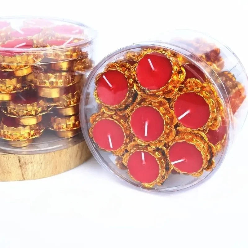 28PCS Handmade Lotus Flower Tea Light Candles – Floating Tea Lights for Tables, Bridal & Baby Showers