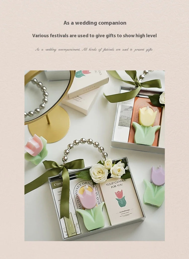 Cute Tulip Scented Candles, Simulated Plant Shapes, Handmade Diy Candles, Party Decorations, Christmas And Birthday Gifts