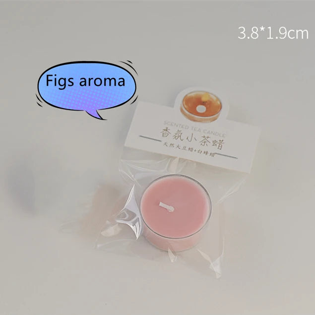 Handmade Tea Wax, Fig Rose White Peach Oolong Scented Candle, Natural Plants Essence Aromatic Sleep Aid Glass Bottle Candle 1Pcs