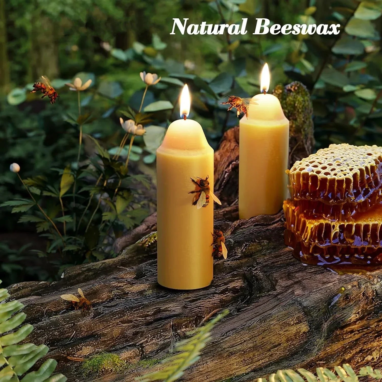 12-30PCS Handmade Beeswax Pillar Candles – Smokeless Emergency & Outdoor Candle Set for Table, Dinner, and UCO Use
