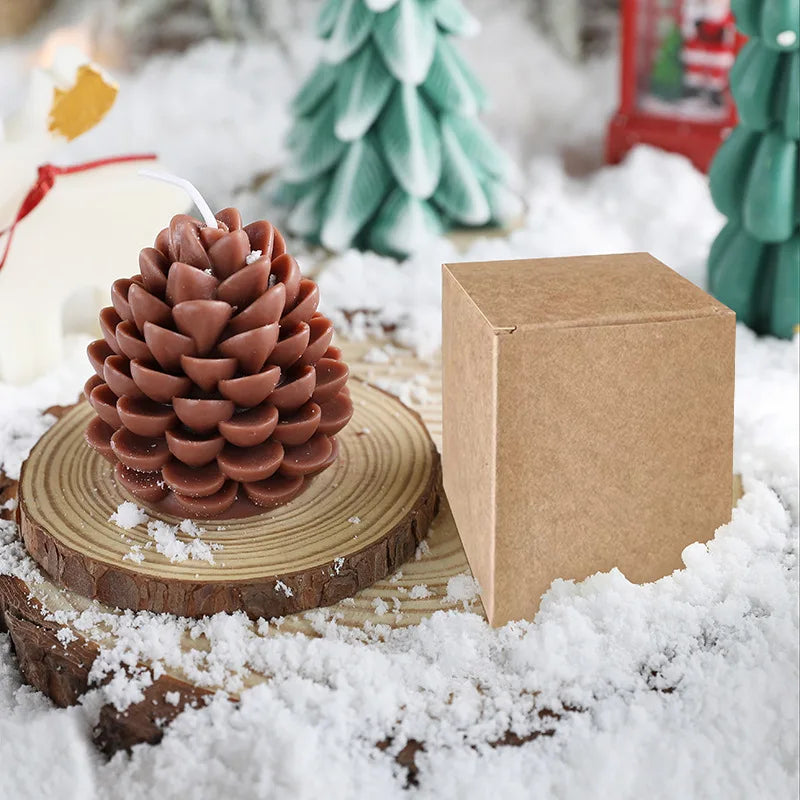 Handmade Pine Cone Scented Candles Creative Soy Wax Christmas Pine Cone Ornaments Pendants Ins Style Decoration Christmas Gifts