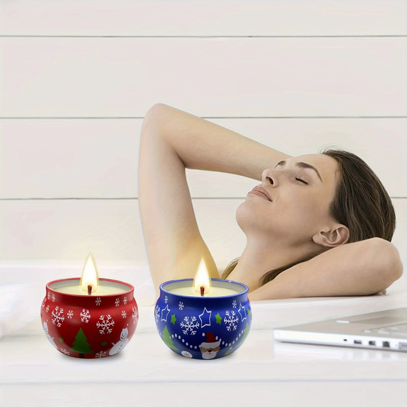 4-Pack Handmade Soy Wax Decorative Candles – Single Wick Metal Container for Home, Bedroom, Wedding & Birthday