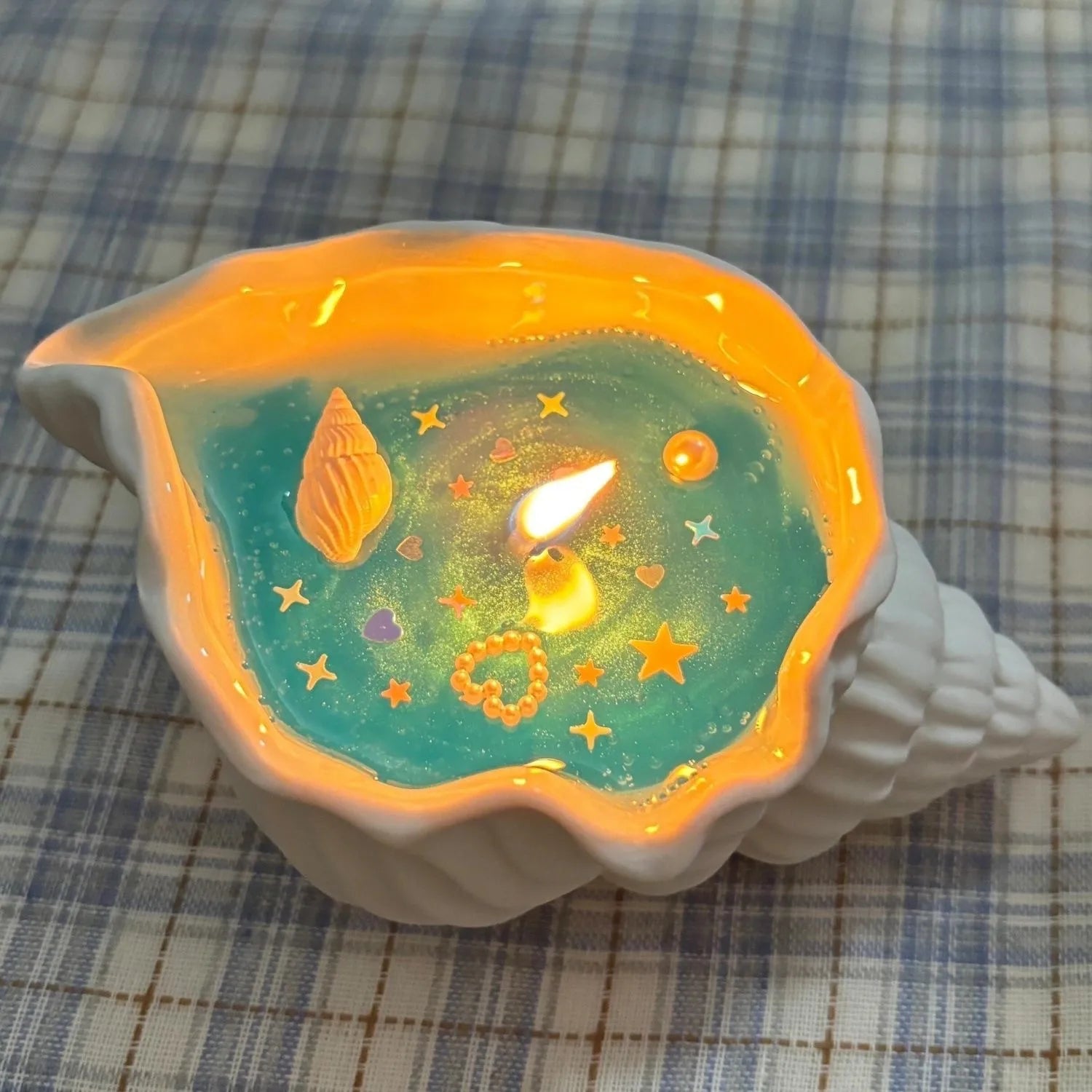 Handmade Sea Shell Aromatherapy Candle – Creative Starfish Scented Whirlpool Candle for Home Decor
