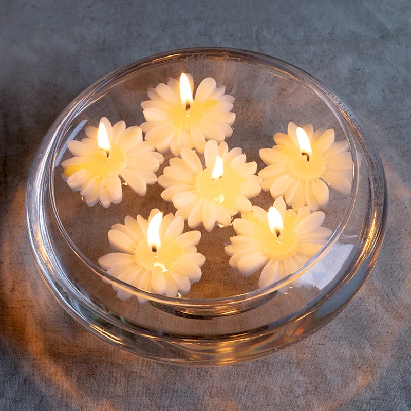 3D Daisy Candles Flower Scented Cup Candle Handmade Aromatherapy Floating Candle Birthday Party Festival Gift Wedding Home Decor