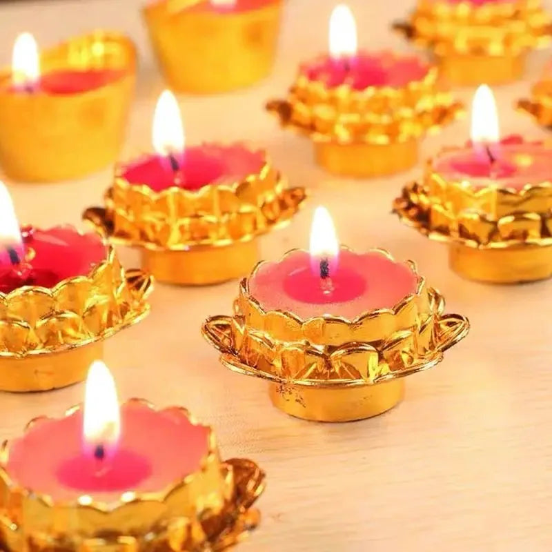 28PCS Handmade Lotus Flower Tea Light Candles – Floating Tea Lights for Tables, Bridal & Baby Showers