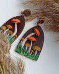 Handmade Mushroom Dangle Earrings: Polymer Clay, Nickel-Free, personalised gift