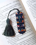 Black Bookshelf Bookmark: Personalized Polymer Clay Book lover gift