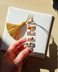 Handmade Polymer Clay Bookshelf Bookmark with Tassel, personalised gift