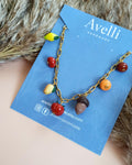 Fall charm tomatoes necklace: handmade fruit jewellery, small fruits.