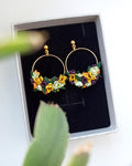 Handmade Fall Flower Hoop Earrings: Polymer Clay Sunflower Jewelry